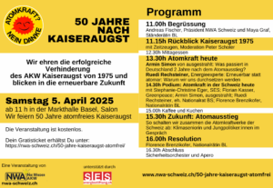Programm Kaiseraugst atomfrei 50 Jahre